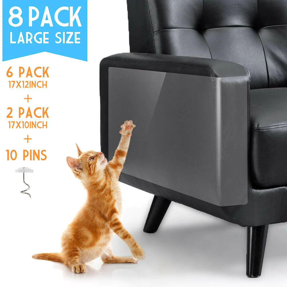 8PC Transparent Cat Anti-Scratch Couch Furniture Protector Sheets