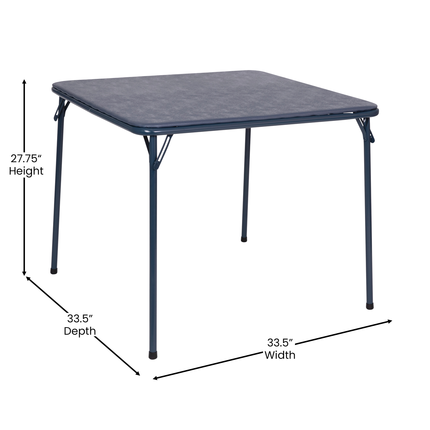 5 Piece Navy Folding Card Table and Chair Set